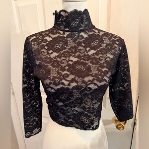 We are HAH | nwot, medium | black lace crop top